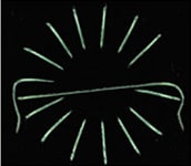 只提取綠色后的圖像。可以容易地檢測到斷線現象。